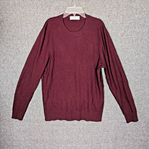Buck Mason Mens L XL Sweater Crew Neck Long Sleeve Knit Burgundy Red